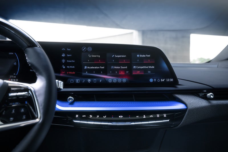 The 2026 OPTIQ-V Display Screen Displaying the V-Mode Settings | North Bay Cadillac in GREAT NECK NY