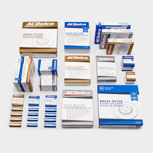 An assortment of new OEM GM and Cadillac parts